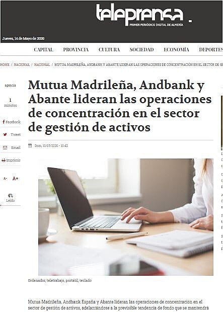 Mutua Madrilea, Andbank y Abante lideran las operaciones de concentracin en el sector de gestin de activos